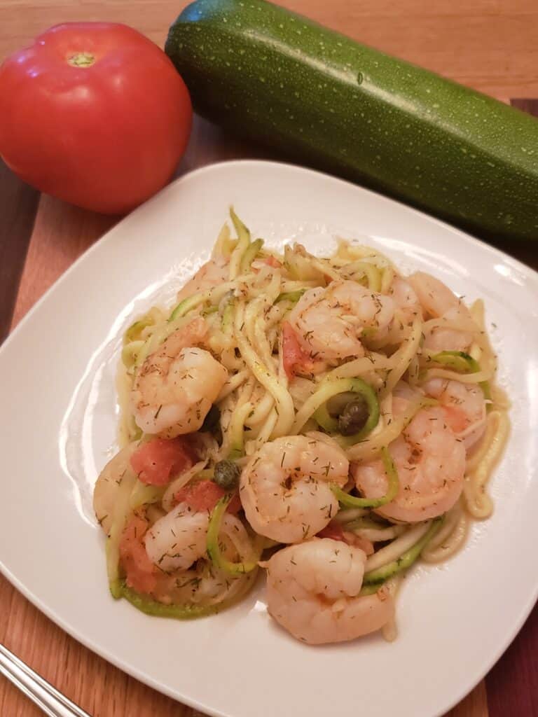 Lemon Dill Shrimp and Zucchini Noodles